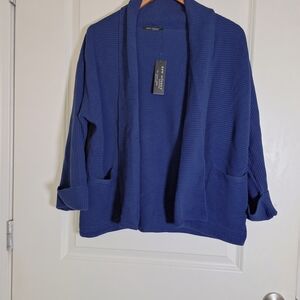 New Orleans Knitwear Blueswea Shorter Shawl Collar Cardigan Sweater Size M